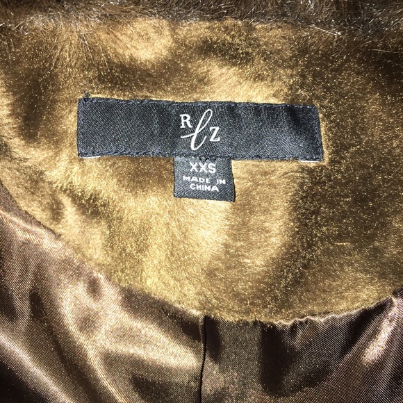R L Z Brown Faux Fur Vest Size XXS - Picture 4 of 5